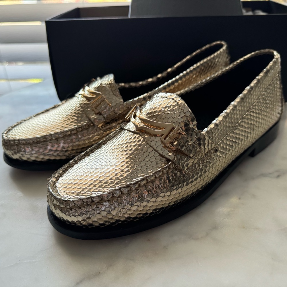 G.H. Bass Gold Lilianna Keeper Bit loafers- New In Box Size 8